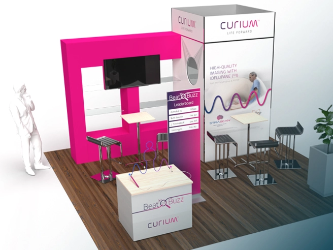 Curium interactive event stand