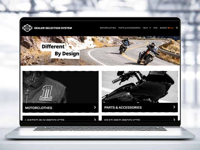 Harley Davidson's custom e-commerce website