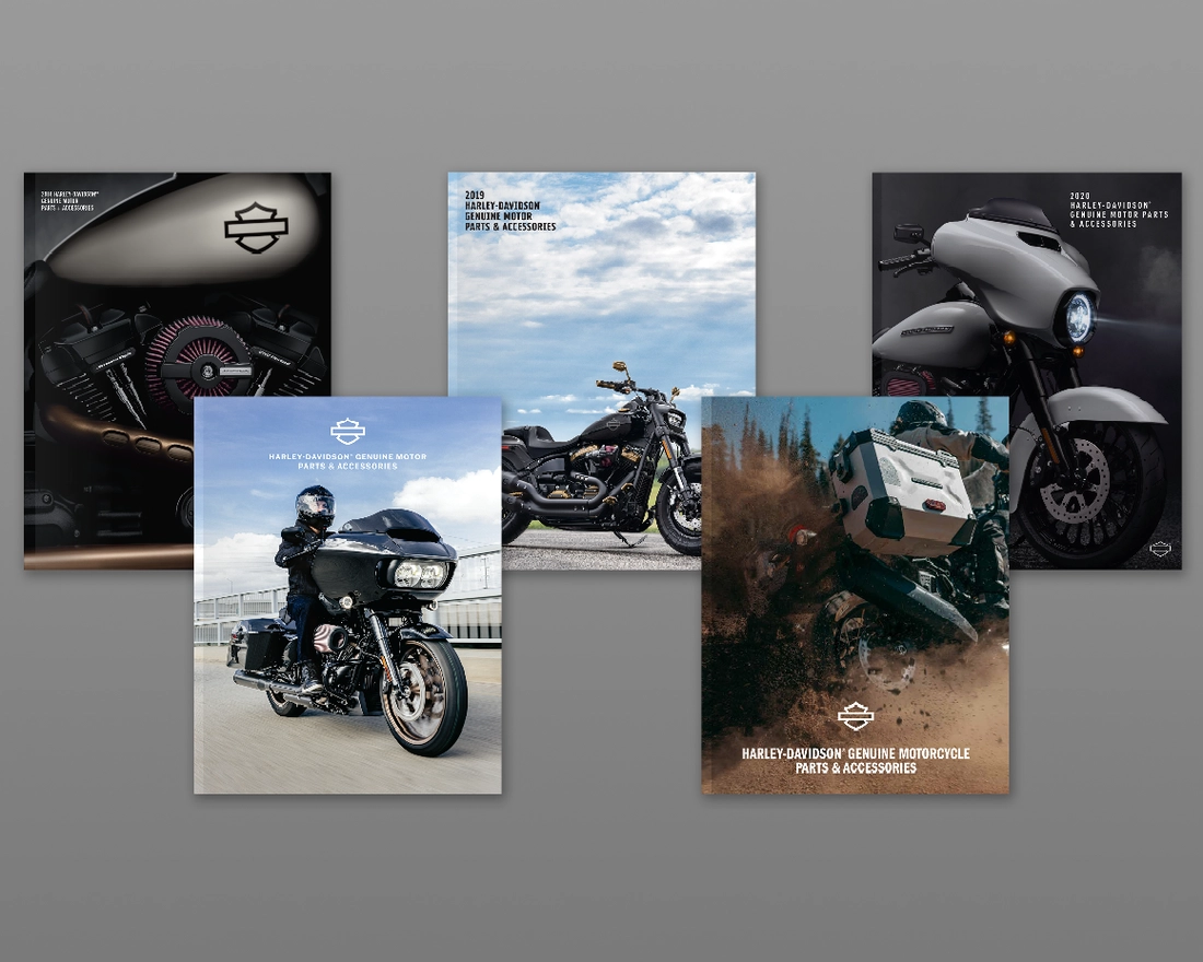 Harley Davidson brochure covers