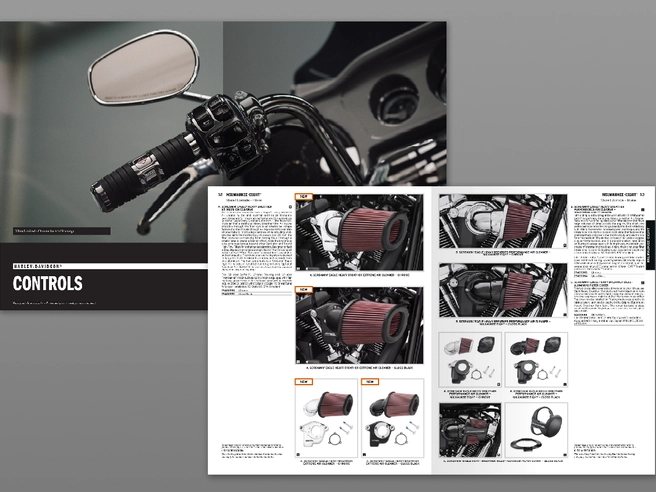 Harley Davidson brochure open