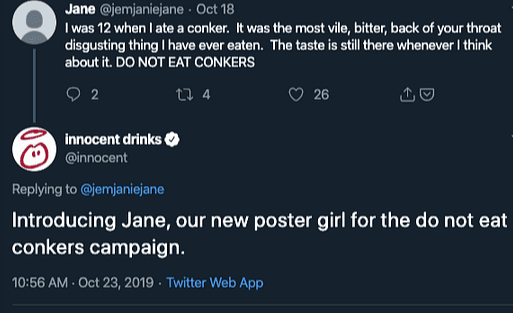 Tweet from Innocent