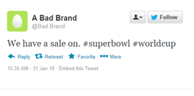 A Bad Brand tweet