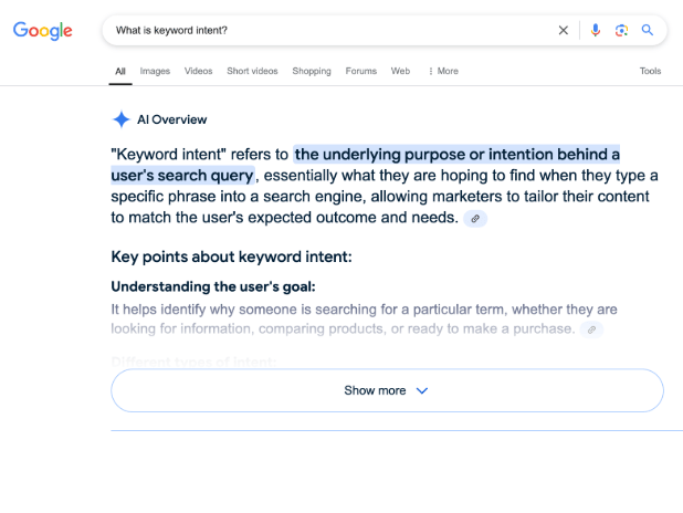 Informational intent example