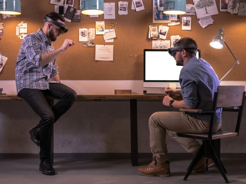 coworkers ar vr headsets