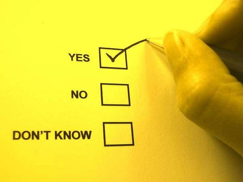 Tick box image - Yes (ticked), No or Don't Know