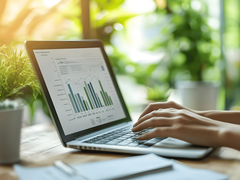 digital audit results showing on a laptop screen