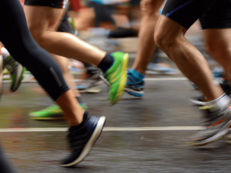 Image of people's legs whilst running