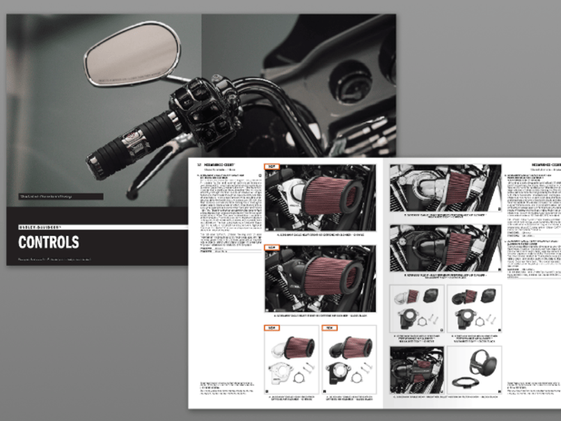 Harley Davidson brochure open