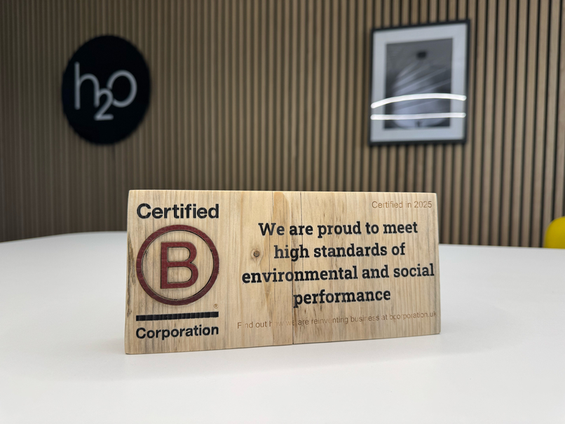B Corp certified plaque