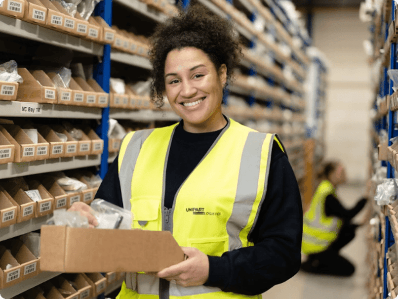 Unipart warehouse worker